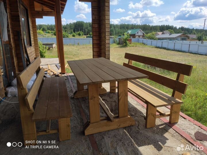Столы лавочки из дерева