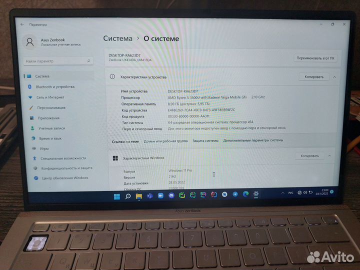 Asus zenbook 14 um433d