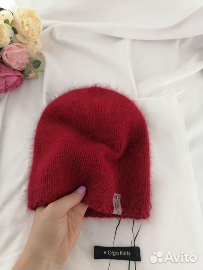 Шапка бини женская вязаная