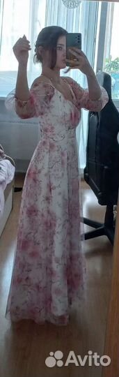 Emse нежно-розовое платье, длинное, новое, подшито