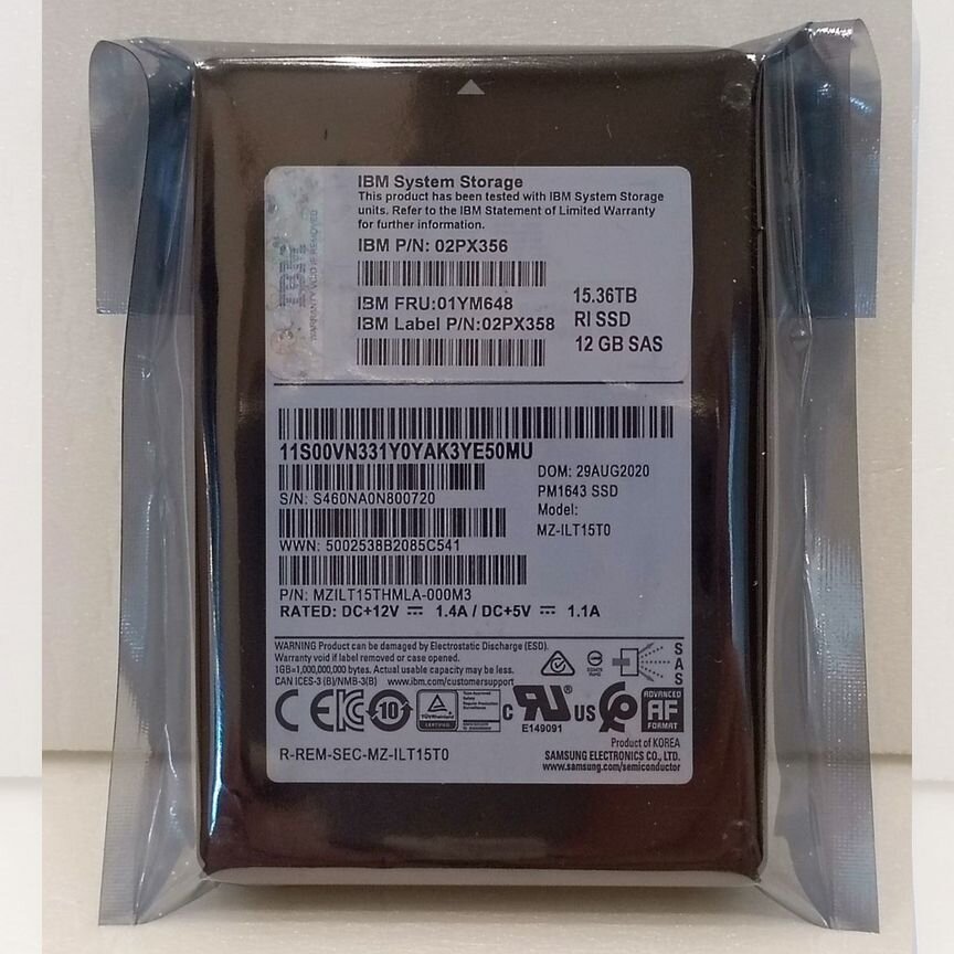 [PM1643] Ssd Ibm 15.36tb Sas Mzilt15thmla-000m3 Pm1643