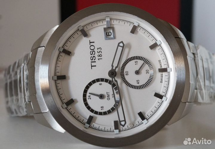 Титановый Tissot 43мм GMT с браслетом оригинал