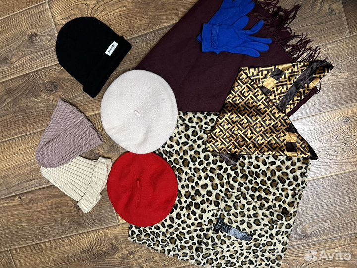 Палантин, шарф зимний, берет