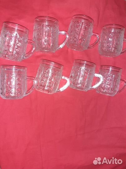 Набор стеклянных кружек СССР Завод Армавир. 8шт