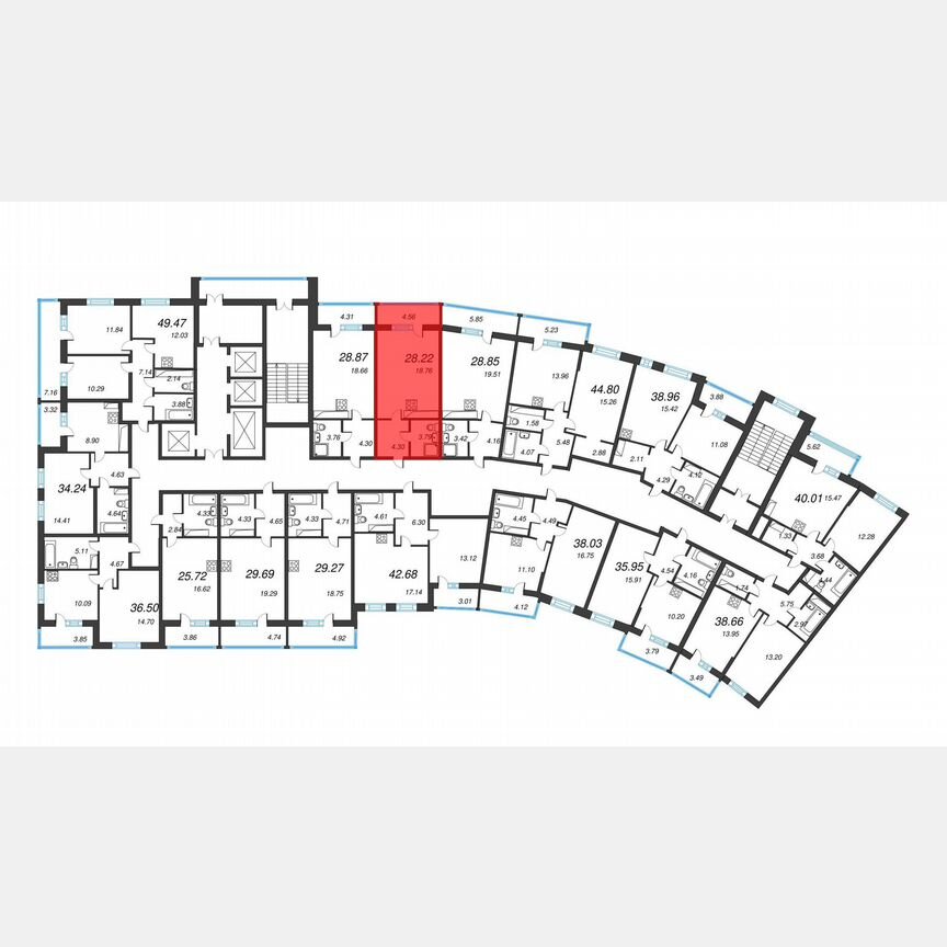 Квартира-студия, 31,4 м², 19/22 эт.