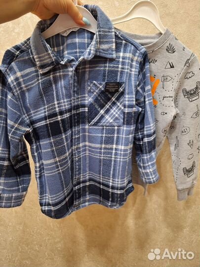 Свитшот и тёплая рубашка для мальчика р.104