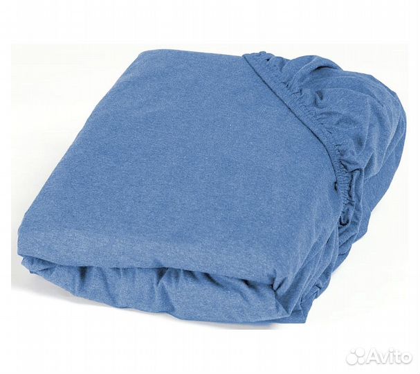 Простынь GoodNight Трикотаж 140х200х20 Синий на ре