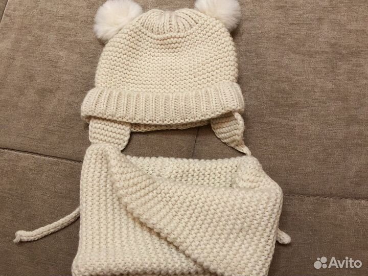 Комплект шапка и варежки