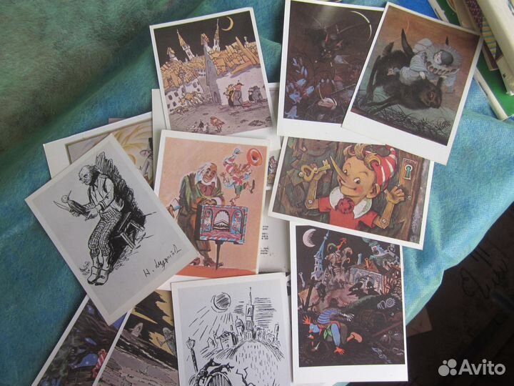 Открытки СССР История Пиннокио-Буратино