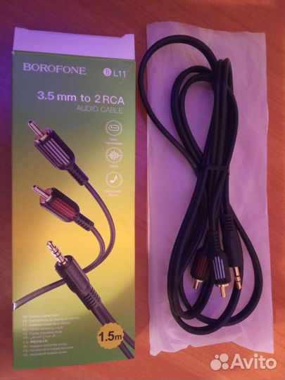 Кабель jack 3,5 2 RCA 1,5M