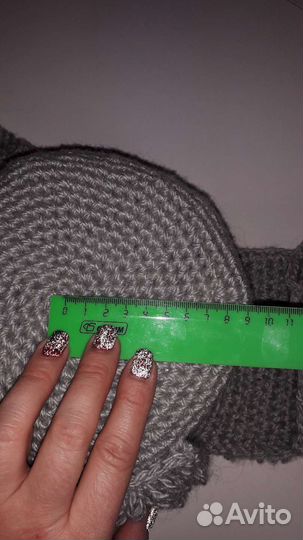 Шапка ушанка женская вязаная