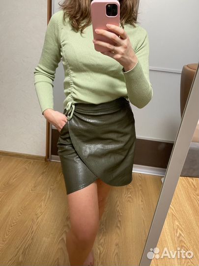 Юбка кожаная 42 новая reserved