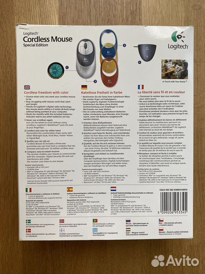 Мышь раритетная Logitech Cordless Mouse 930614