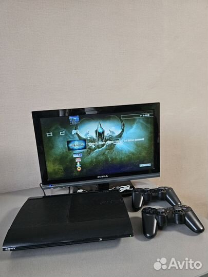 Sony Playstation 3 super slim прошитая 500гб 45игр