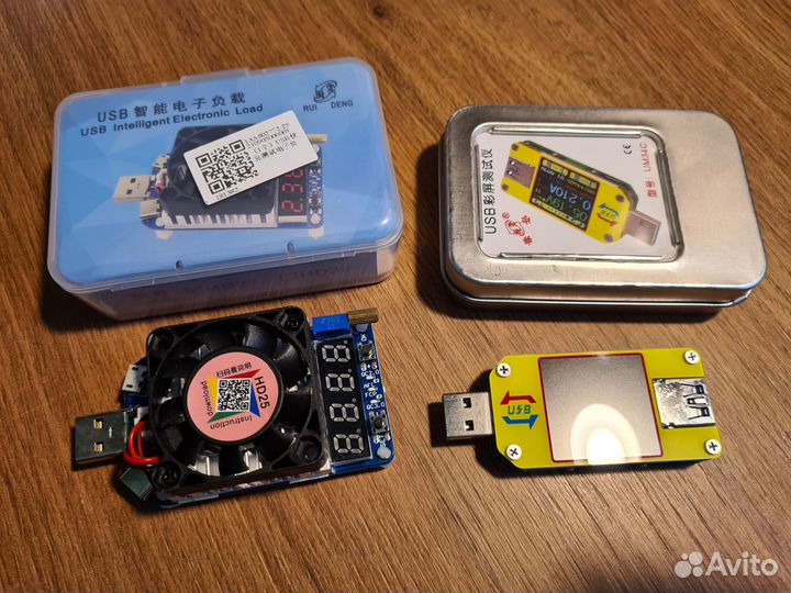 USB тестер Ruideng UM34C + нагрузка HD25