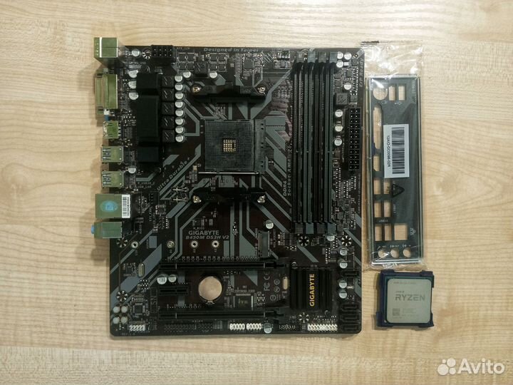 Комплект ryzen 5 5500 + gigabyte b450m