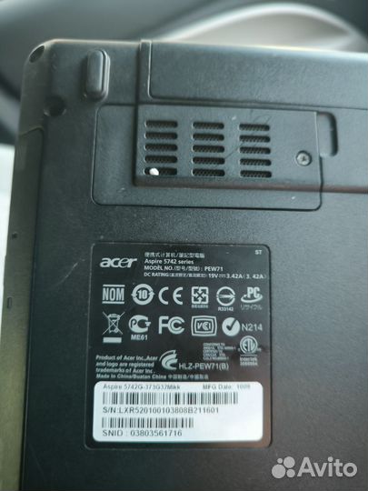 Ноутбук на запчасти acer 5742