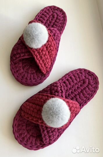 Тапочки из трикотажной пряжи