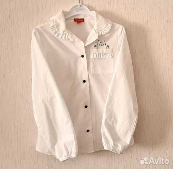 Блузка белая для девочки на 10-11 лет