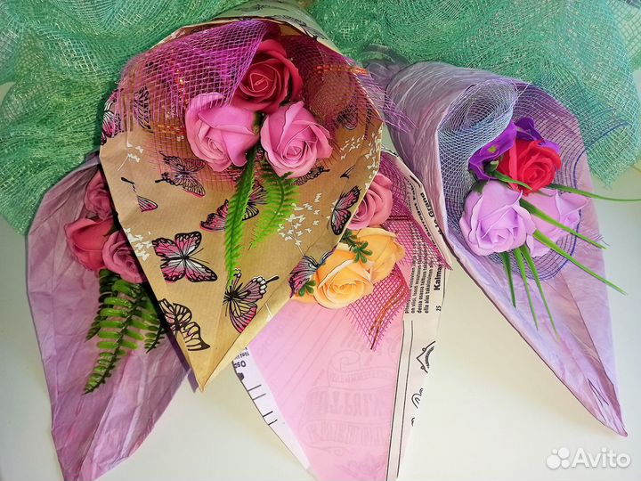 Акция Букеты роз из мыла