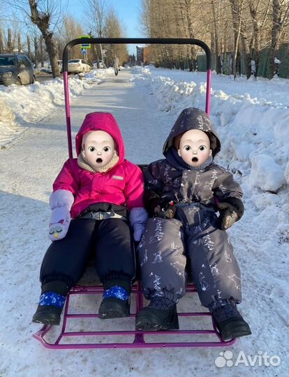 Санки для двойни с колесами