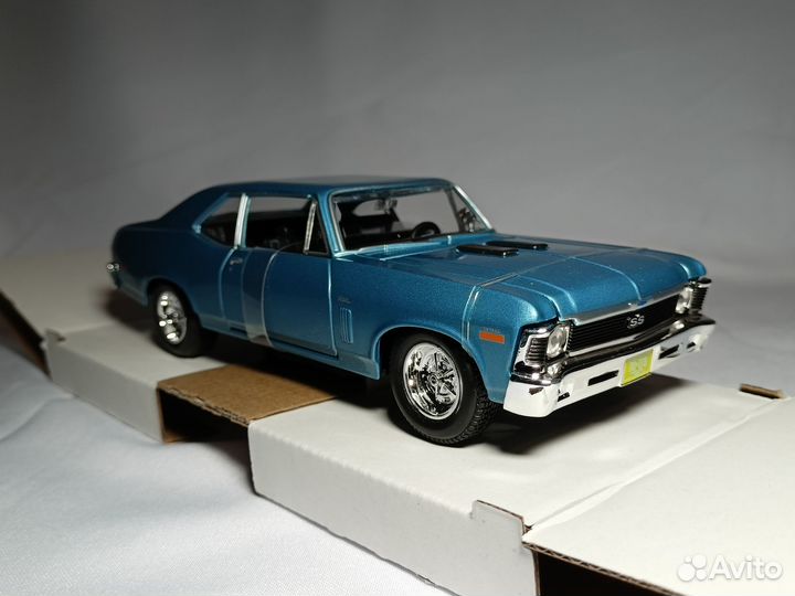Модель Chevrolet Nova SS blue 1970 1:24 Maisto