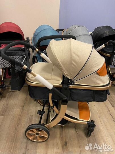 Коляска трансформер Luxmom бежевая новинка