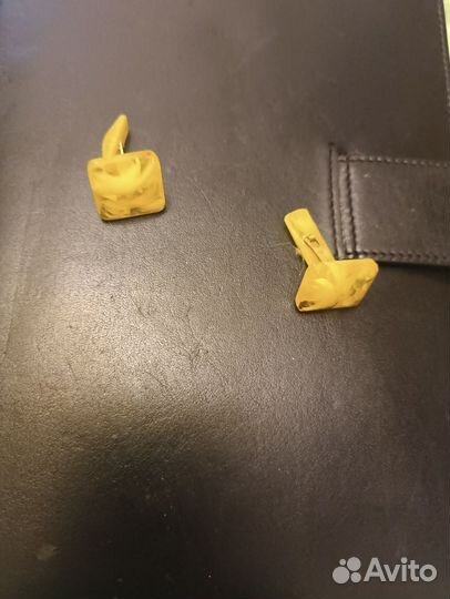 Запонки под янтарь-винтаж 80-е