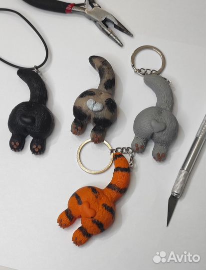 Милые попки котиков из полимерной глины