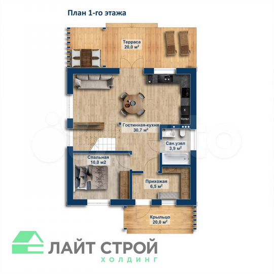 Дом 109,1 м² на участке 13 сот.