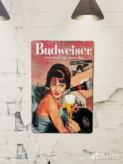 Декор на стену табличка Budweiser Beer