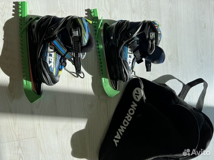 Коньки nordway, 36-40, с сумкой и чехлами