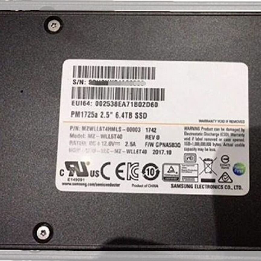 [PM1725A] Samsung /Pm 1725 A 6.4tb Pm1725a