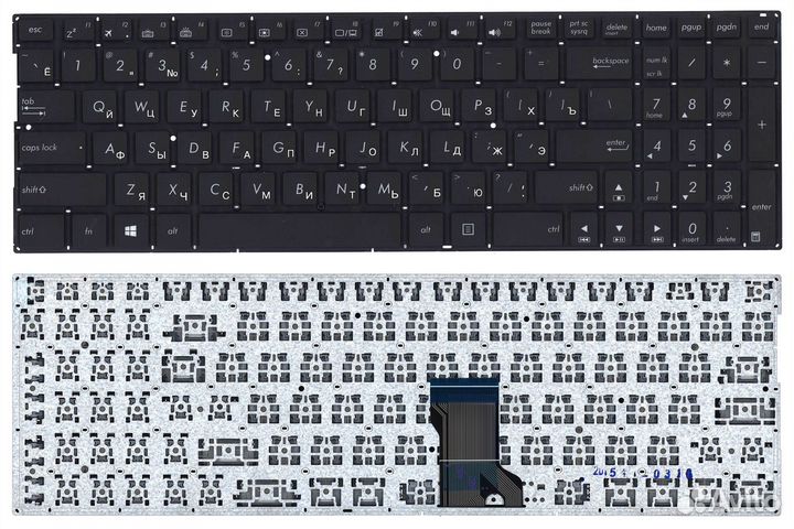 Клавиатура Asus Q552 черная с подсветкой