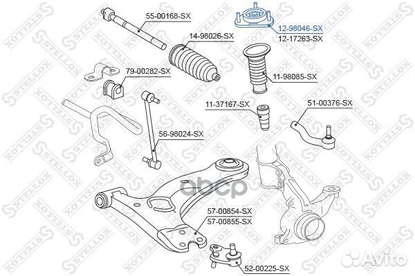 Опора переднего амортизатора 12-98046-SX Stellox