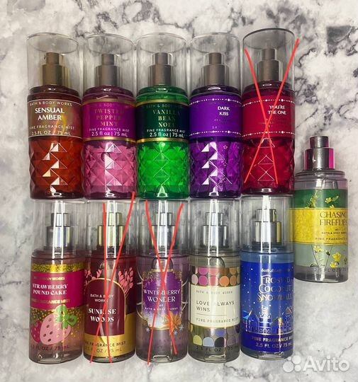 Мини мисты bath and body works