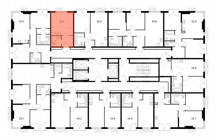 Квартира-студия, 24,1 м², 13/13 эт.