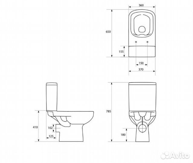 Новый унитаз cersanit colour (с дефектом