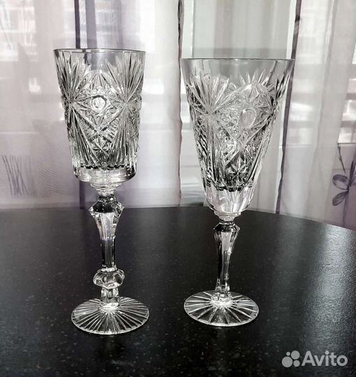 Хрустальные фужеры, бокалы, рюмки, стаканы СССР