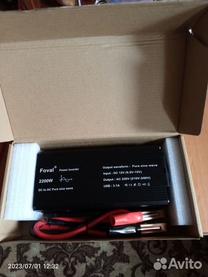 Инвертор 2200 вт Чистый синус 12-220 вольт