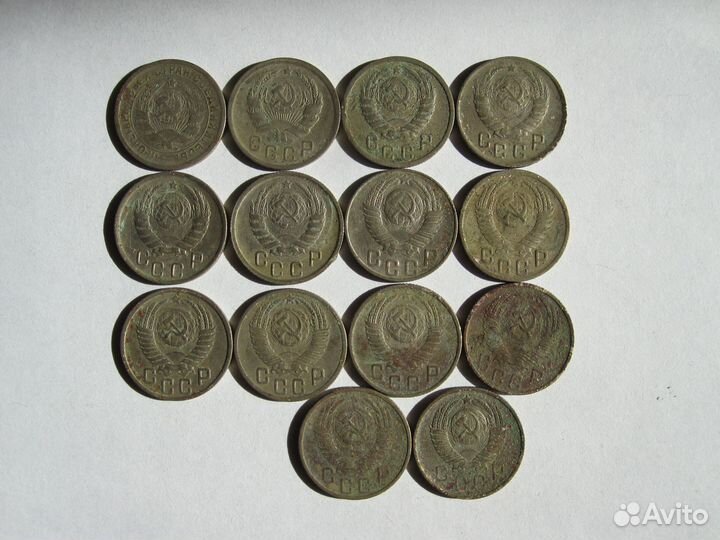 Монеты раннего СССР. 10, 15,20 копеек, 40 шт. 1932