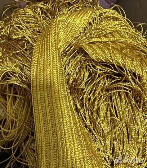 Нитевая штора золотая