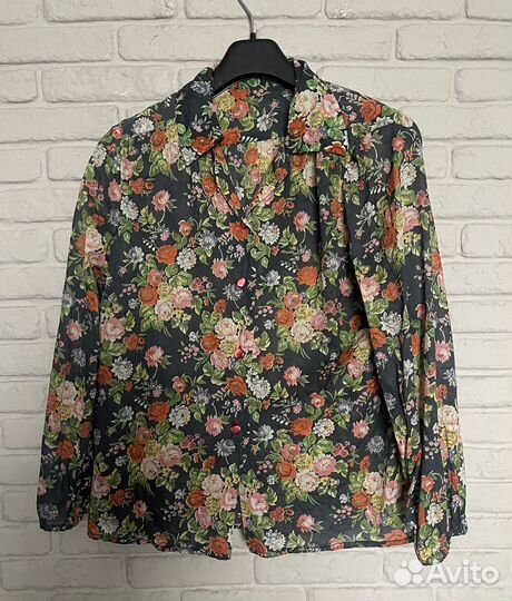 Блуза цветы винтаж 60-70-е гг