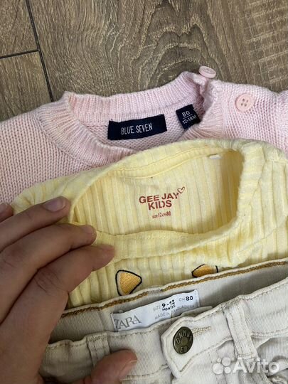 Комплект для девочки.Джинсы zara и две кофты