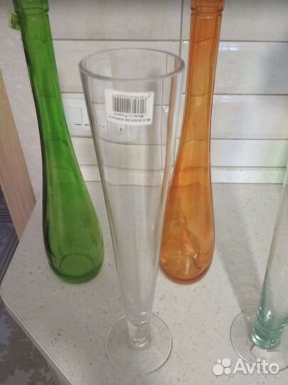 Ваза стеклянная для декора.Новые