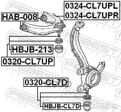 Опора шаровая honda accord 10/98 пер.подв.верх