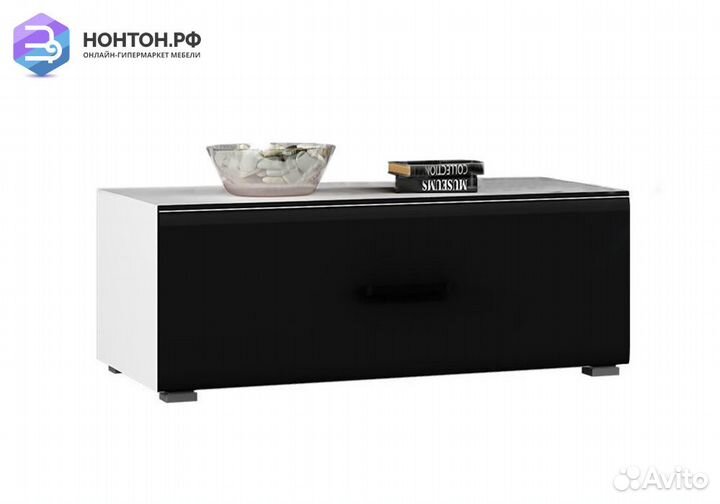 Тв-тумба Квадро черный глянец / белый