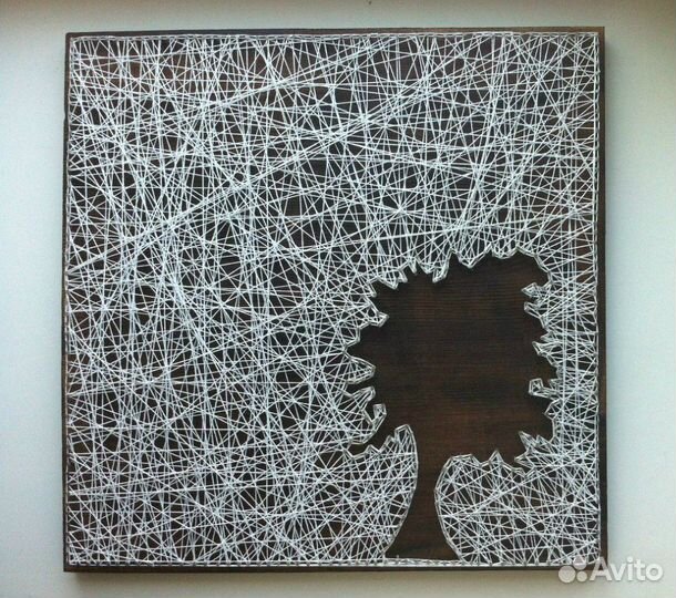 Подарок ручной работы, панно из нитей