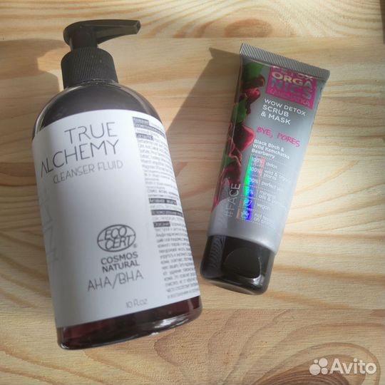 Гель для умывания с кислотами, скраб для лица