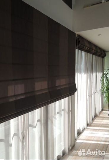 Римская штора с тюлем под заказ